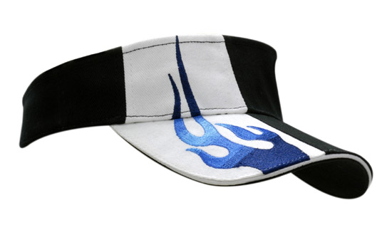 Brushed Heavy Cotton Visor with Sandwich Trim & Flame & Custom Visors in Perth