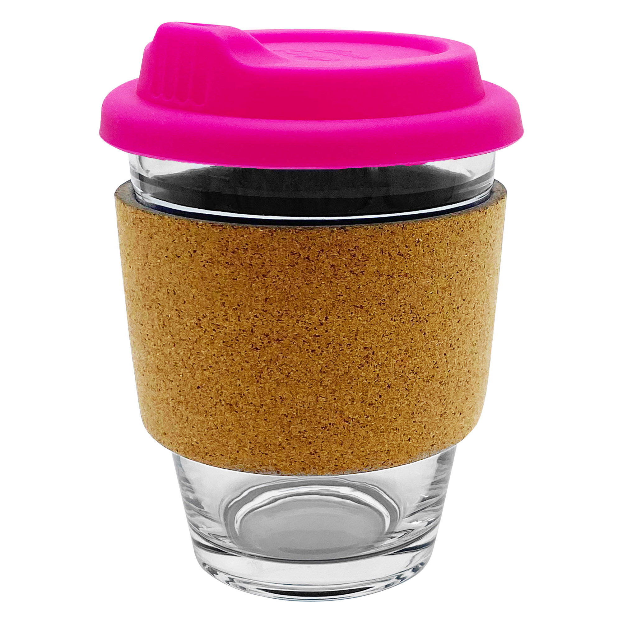Bulk Custom Printed Pink Carlo Glass Coffee Cup Cork Band Online In Perth Australia