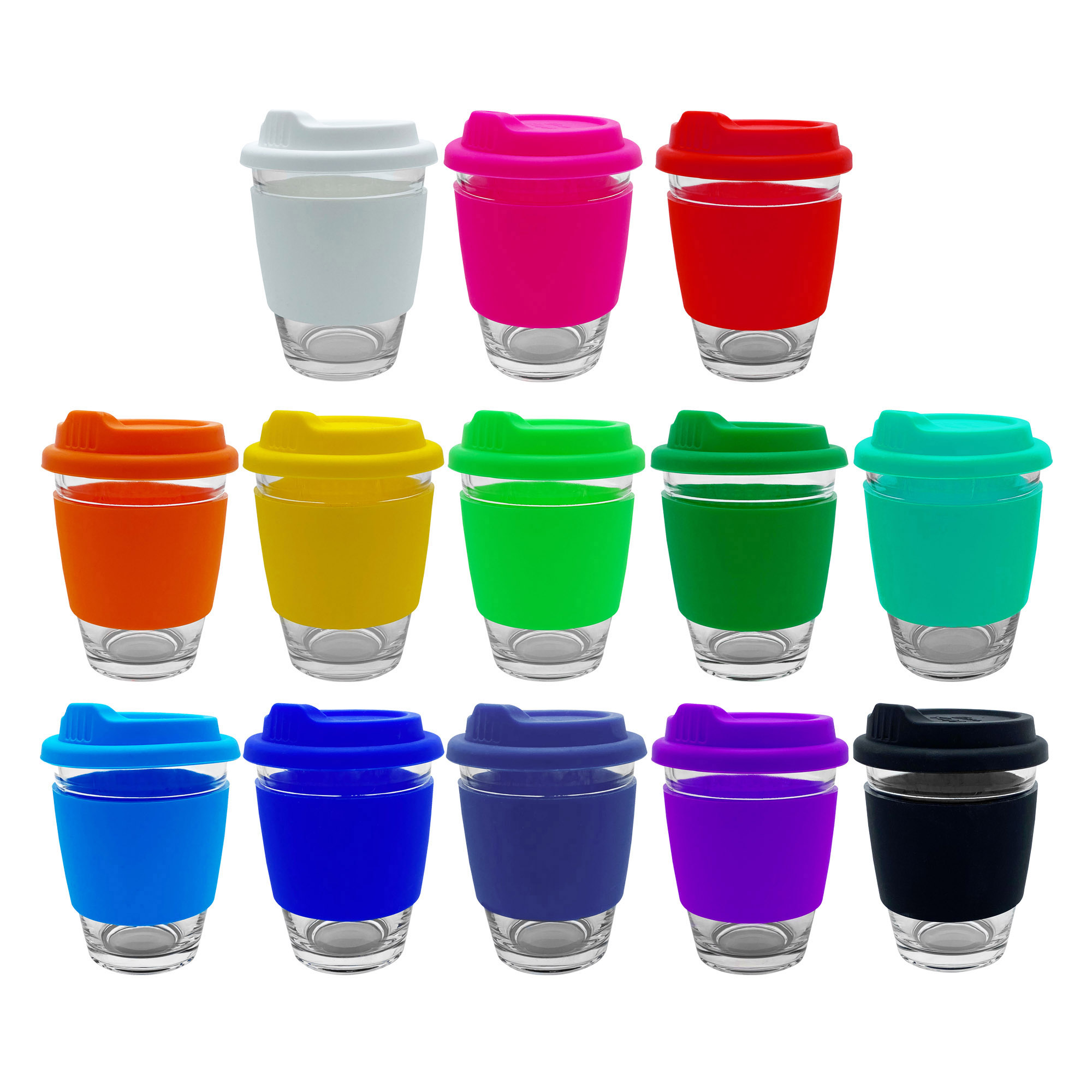 Bulk Promotional Carlo Glass Coffee Cup Silicone Band Online In Perth Australia