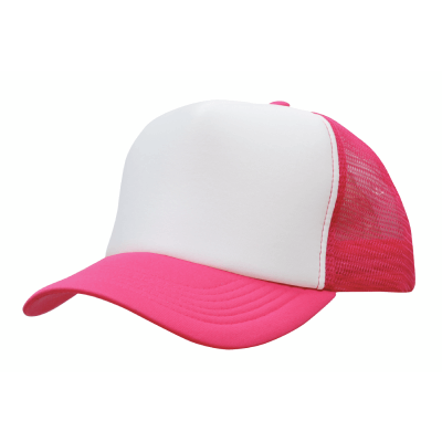 Bulk Promotional Truckers Mesh Cap Sky White Hot Pink Online In Perth Australia