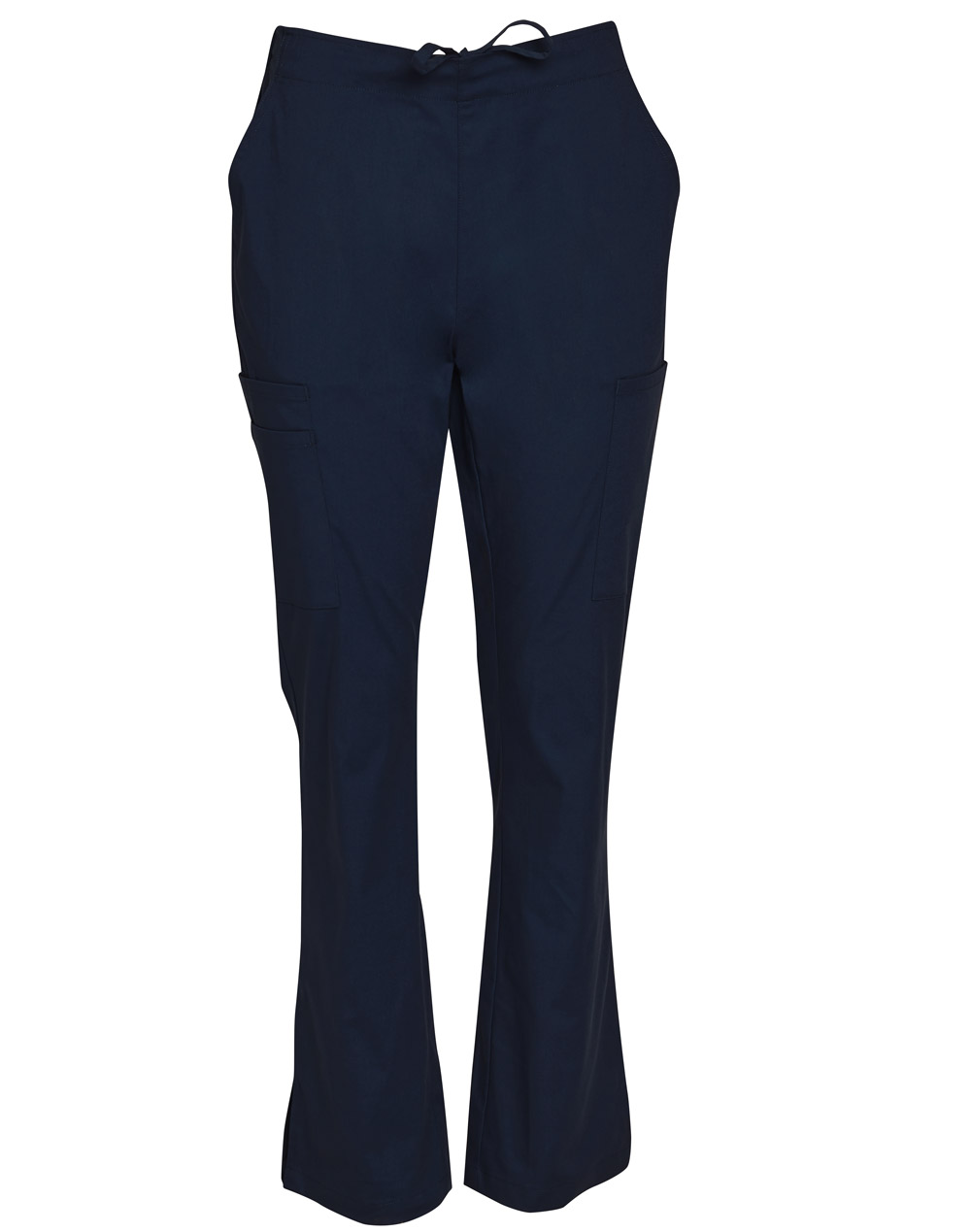 Buy Navy Ladies Semi-Elastic Waist Tie Solid Colour Scrub Pants Online in Perth