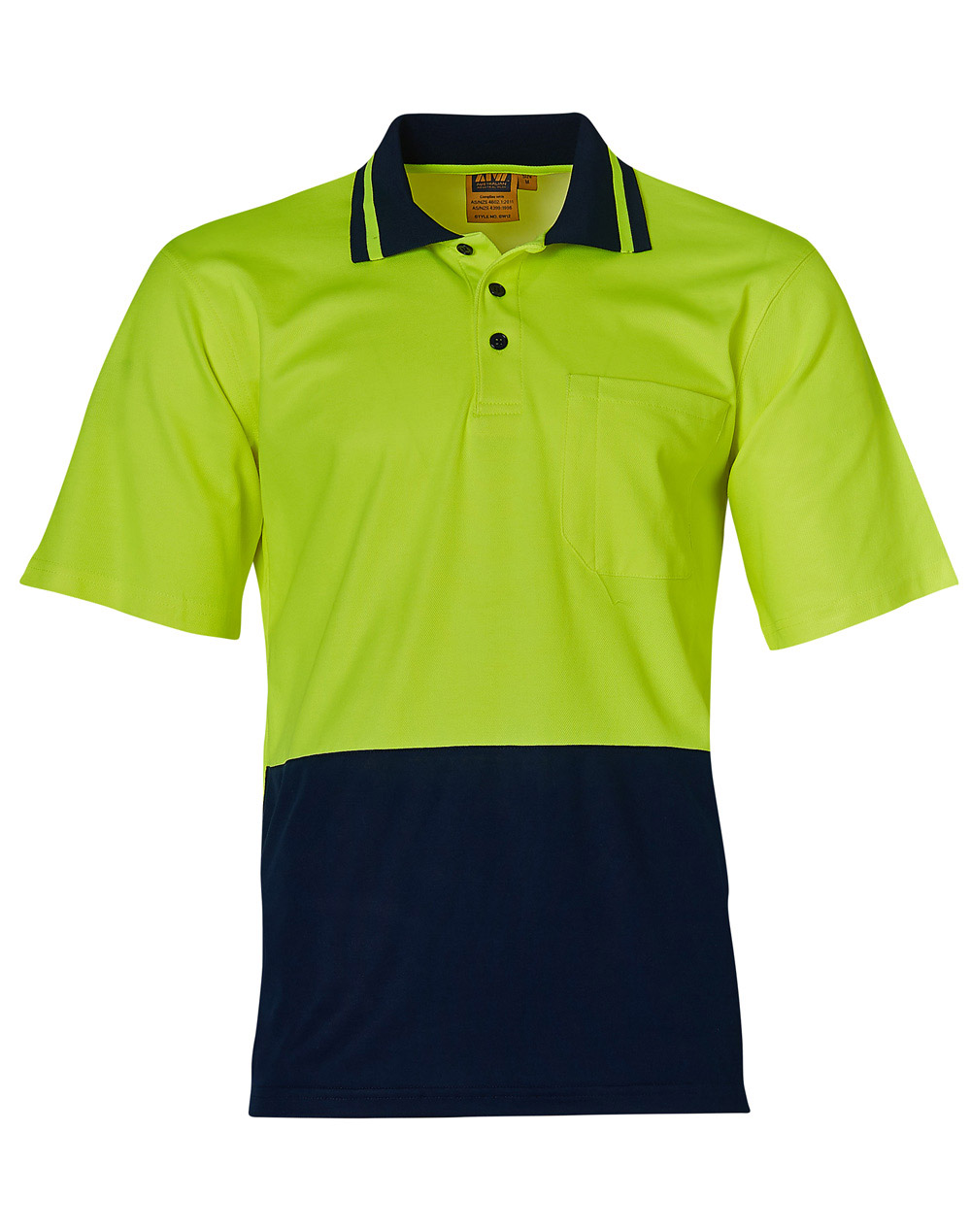 Custom Made (Fluoro Orange Navy) Safety Short Sleeve Polo Shirts Online Perth Australia