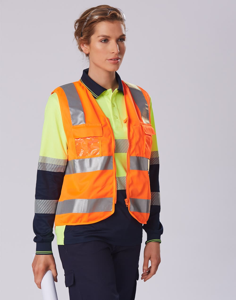 Custom Long Sleeve Hi-Vis Polos Unisex TrueDry Safety Online Perth Australia