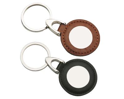 Custom Made Leather & Metal Circle Keyrings in Perth