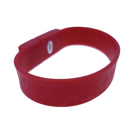 Custom Made (Red) USBrace Silicone Wrist Band(M) Online in Perth