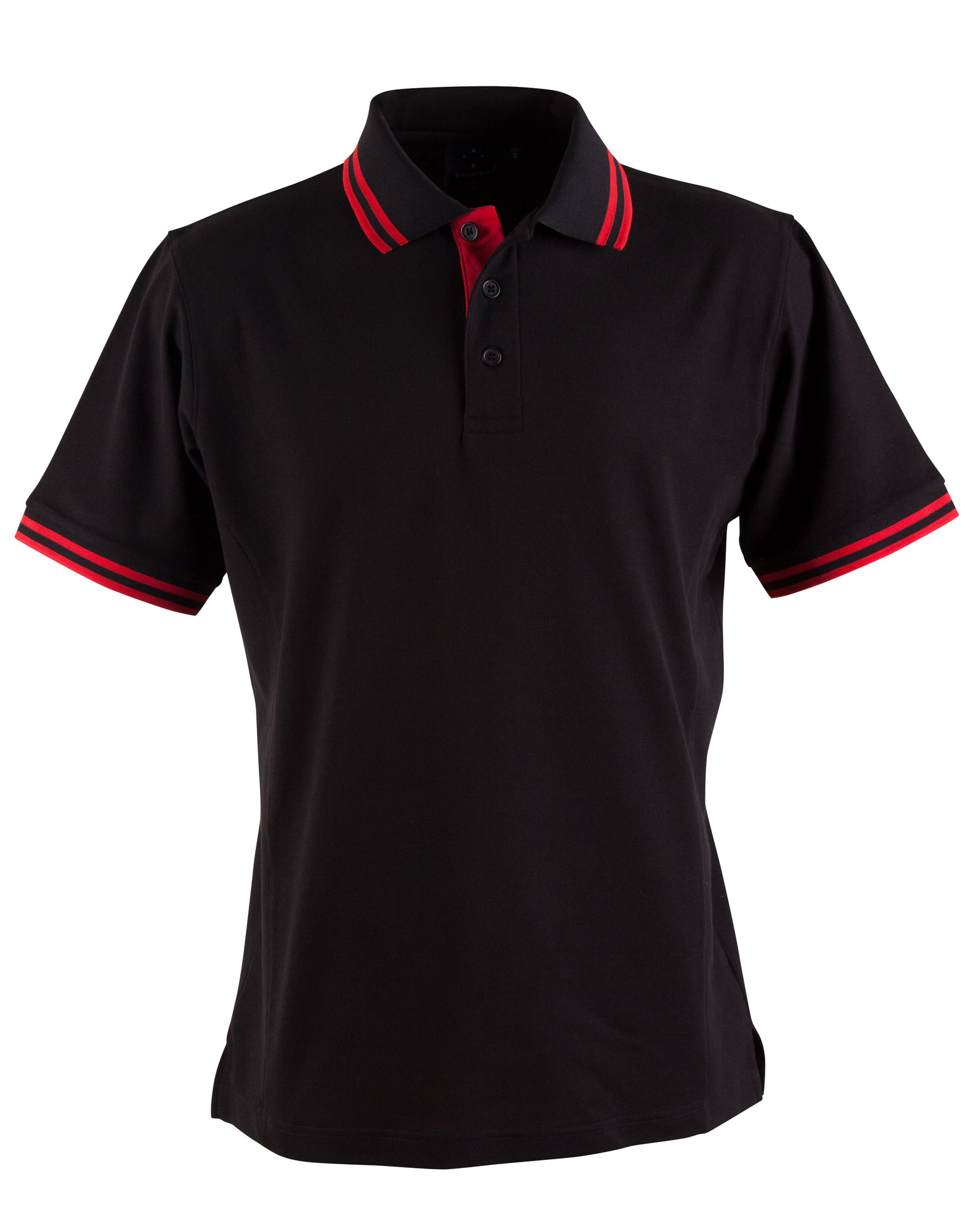 Custom Mens Black Red Grace Pique Polo Shirt backside Online Perth Australia