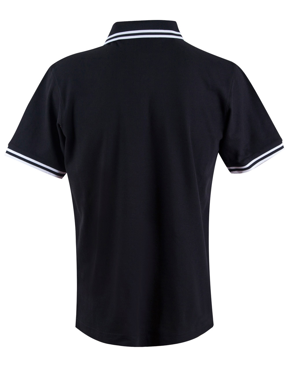 Custom Mens Black White Grace Pique Polo Shirt Online Perth Australia
