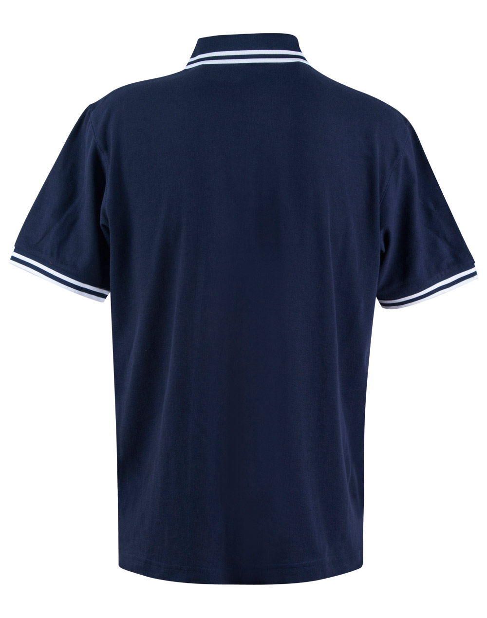 Custom Mens Navy White Grace Pique Polo Shirt Online Perth Australia
