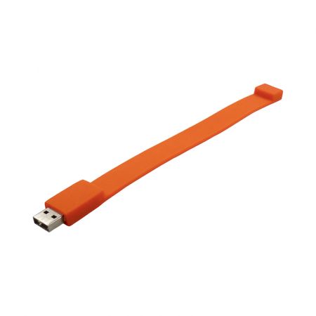 Custom Printed (Orange) USBrace Silicone Wrist Band(M) Online in Perth