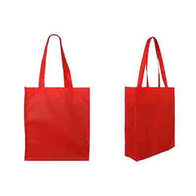 Custom Printed Red Non Woven Large Tote Bag with Gusset Online in Perth