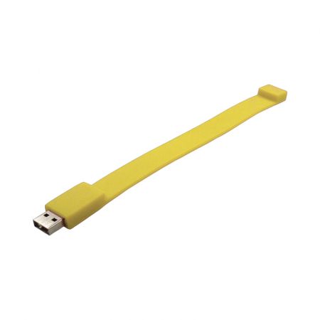 Custom Printed (Yellow) USBrace Silicone Wrist Band(M) Online in Perth