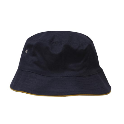 Custom Sports Twill Bucket Hat Navy Gold Online Australia