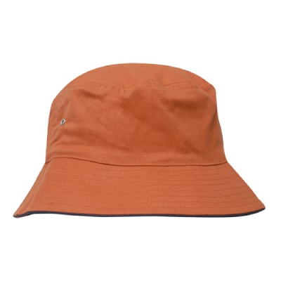 Custom Sports Twill Bucket Hat Orange Navy Online Australia