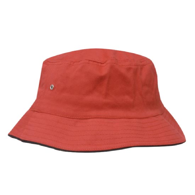 Custom Sports Twill Bucket Hat Red Black Online Australia