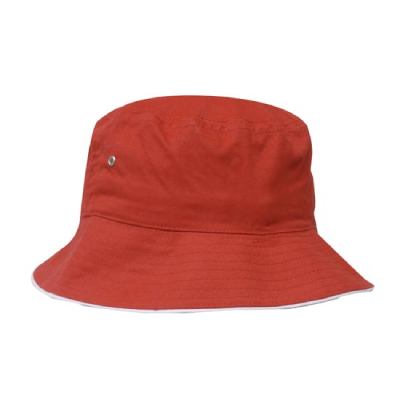 Custom Sports Twill Bucket Hat Red White Online Australia