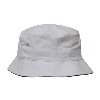 Custom Sports Twill Bucket Hat White Navy Online Australia