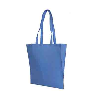 Personalised Blue Non Woven Tote Bag V Gusset in Perth, Australia