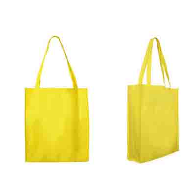 Printed Yellow Non Woven Large Tote Bag with Gusset Online in Perth