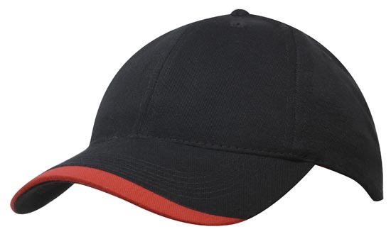 Promotional Black Brushed Heavy Sports Twill Caps in Australia