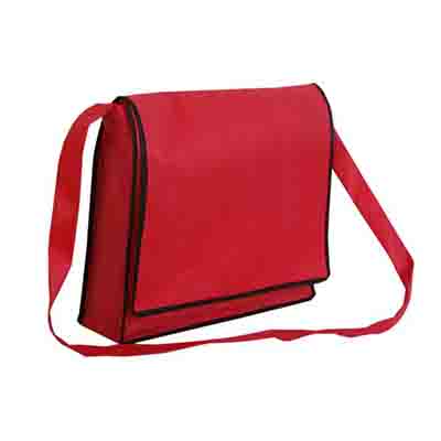 Promotional Red Non Woven Flap Satchel in Perth, Australia