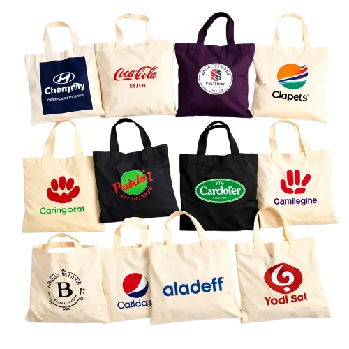 Custom branded bags including backpacks, tote bags and duffle bags
