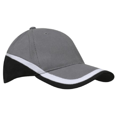 Bulk Custom Brushed Heavy Cotton Tri Coloured Cap Char Coal White Black Online In Perth Australia