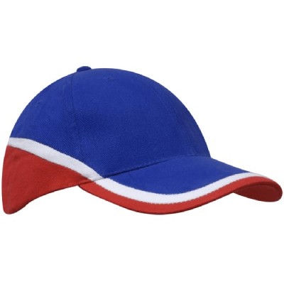 Bulk Custom Brushed Heavy Cotton Tri Coloured Cap Royal White Red Online In Perth Australia