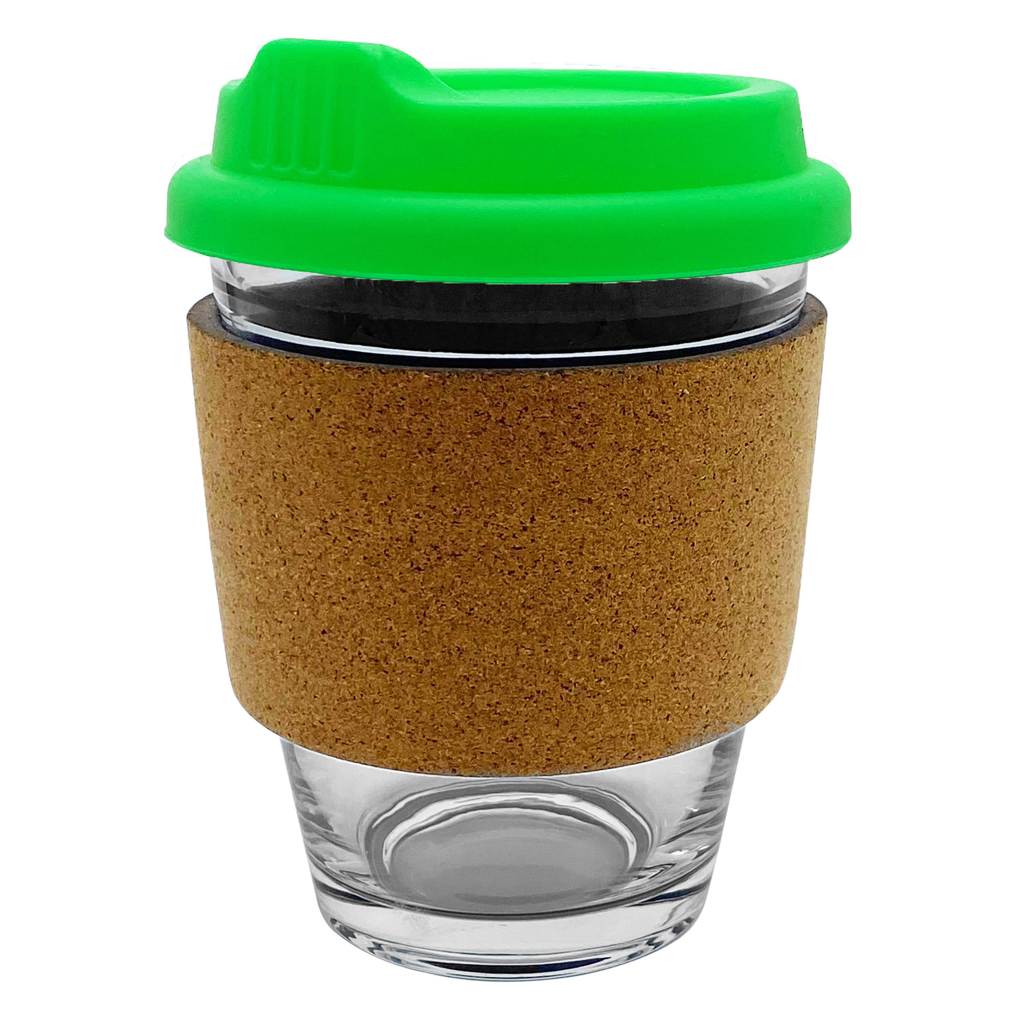 Bulk Custom Printed Bright Green Carlo Glass Coffee Cup Cork Band Online In Perth Australia