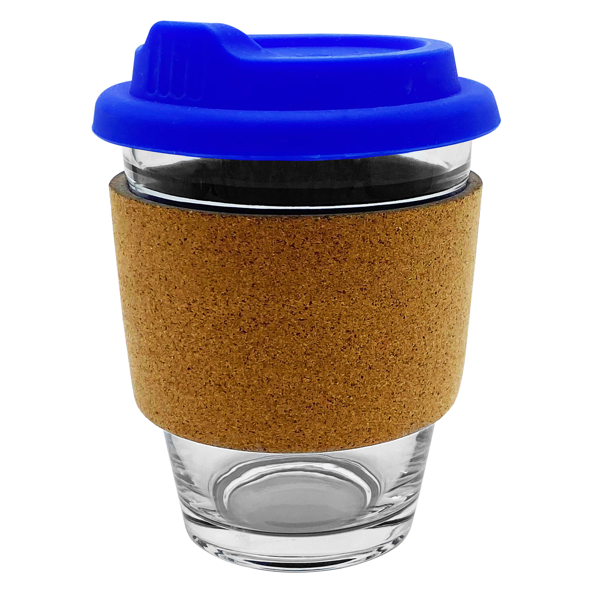 Bulk Custom Printed Dark Blue Carlo Glass Coffee Cup Cork Band Online In Perth Australia