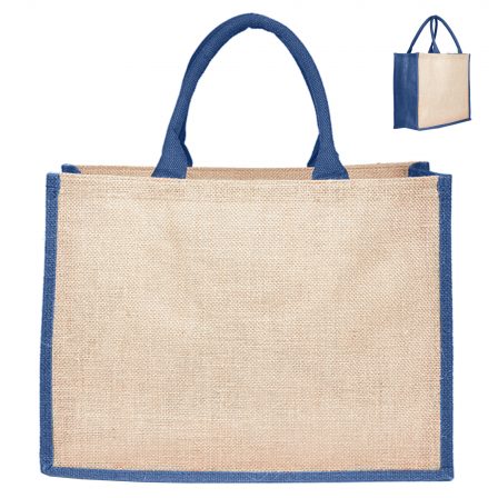 Bulk Custom Printed Jute Bag Coloured Blue Online In Perth Australia