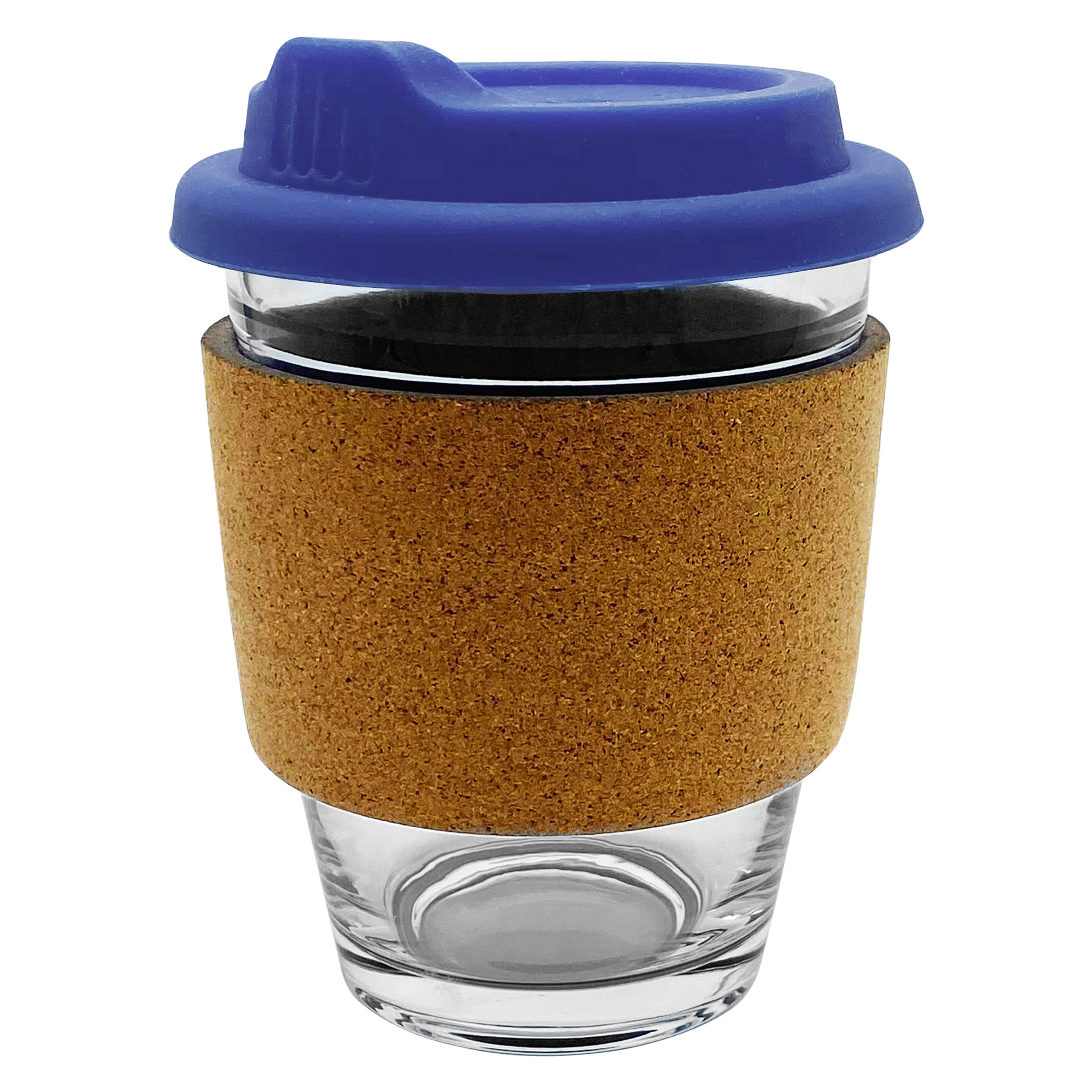 Bulk Custom Printed Royal Blue Carlo Glass Coffee Cup Cork Band Online In Perth Australia