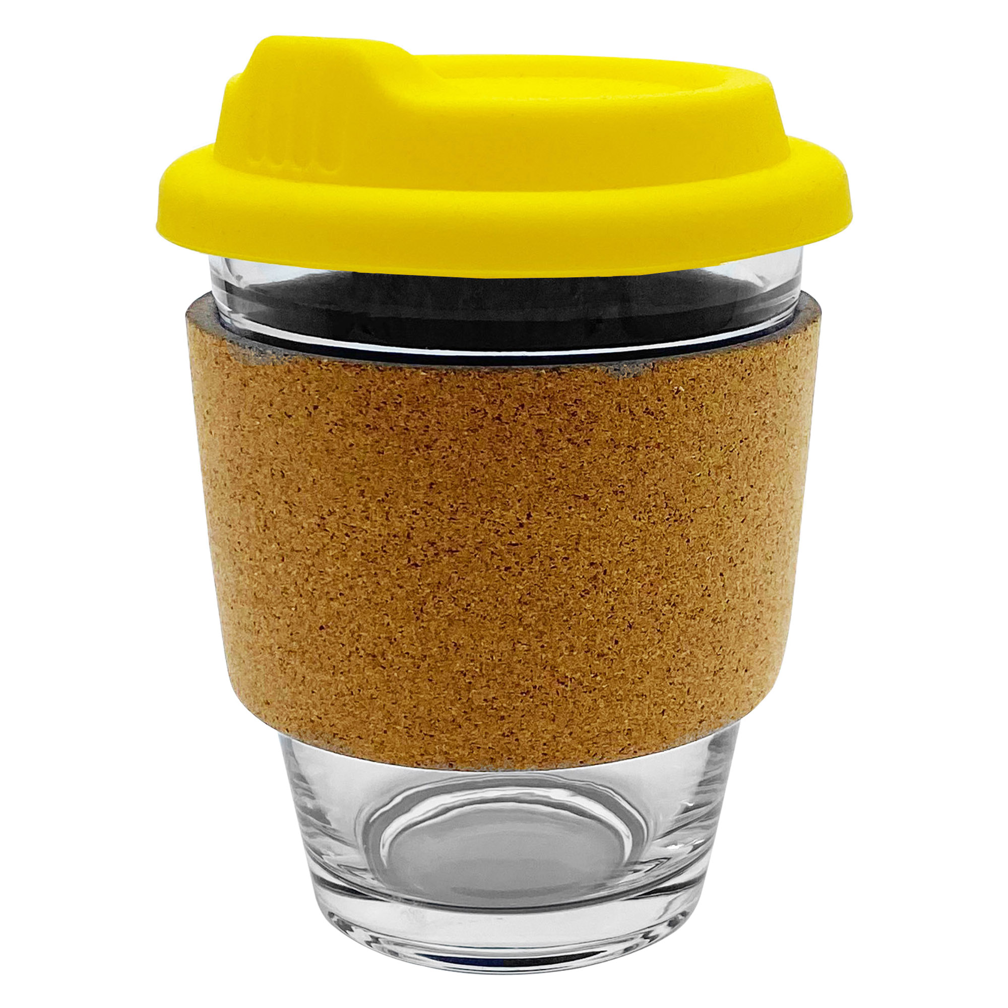 Bulk Custom Printed Yellow Carlo Glass Coffee Cup Cork Band Online In Perth Australia