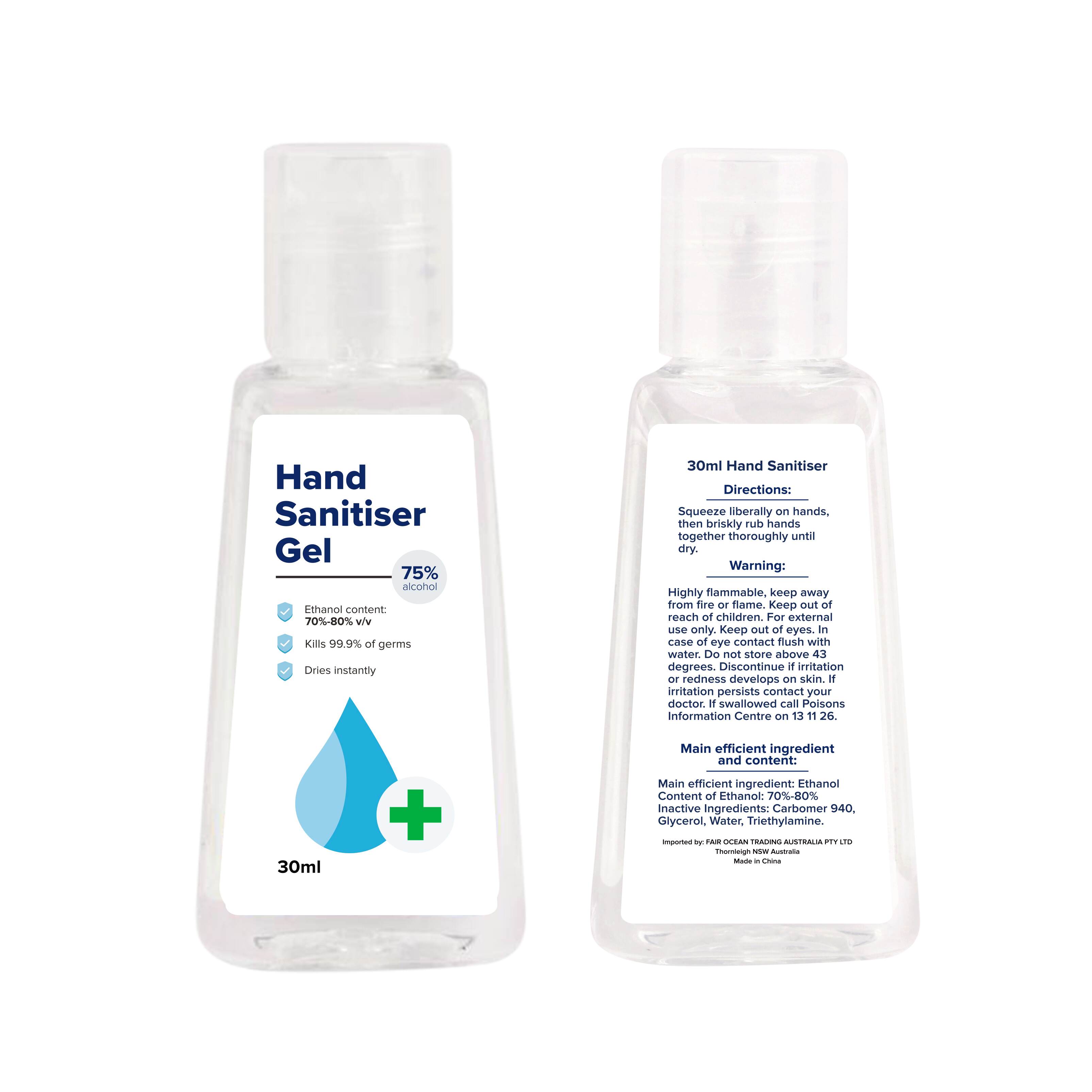 Personalised 30ml Hand Sanitiser Gel Online Australia