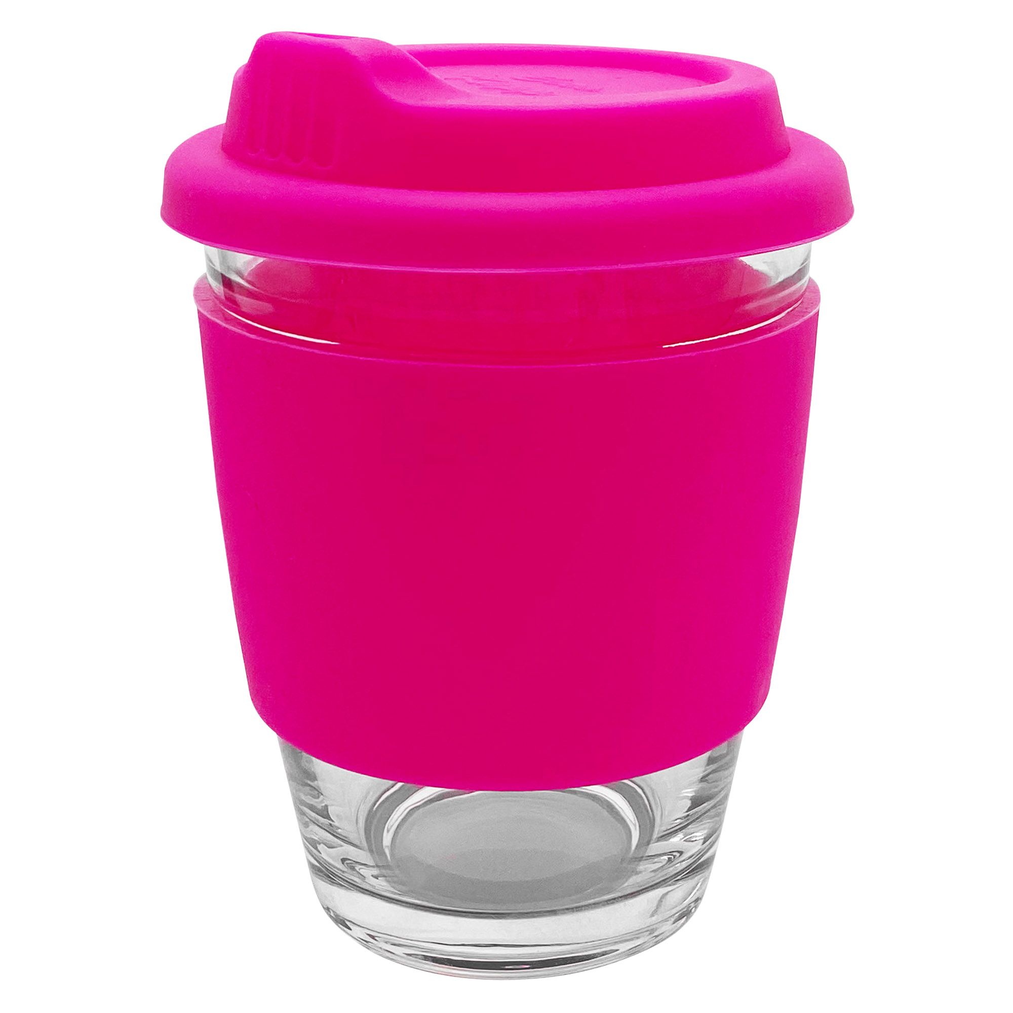 Bulk Promotional Pink Carlo Glass Coffee Cup Silicone Band Online In Perth Australia