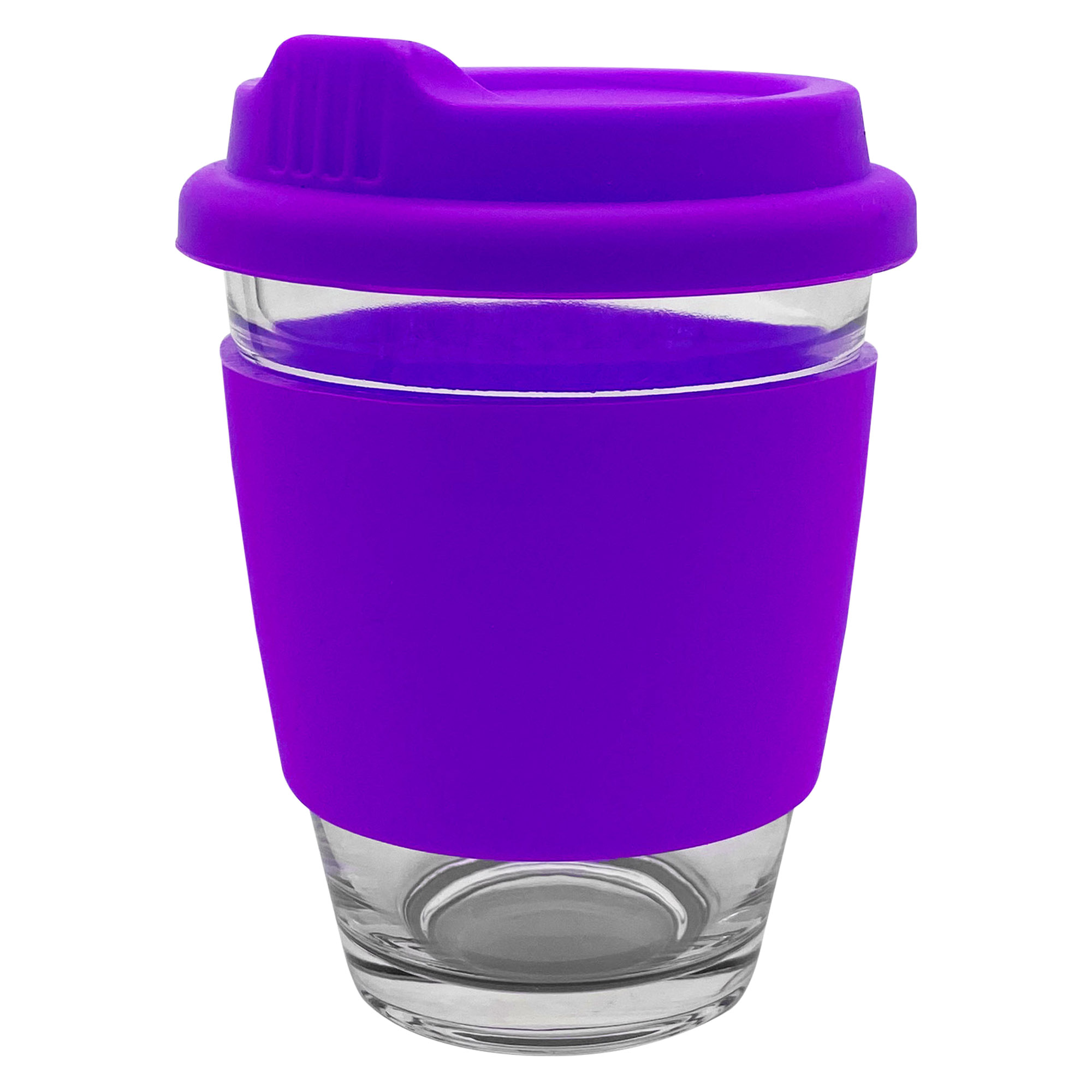 Bulk Promotional Purple Carlo Glass Coffee Cup Silicone Band Online In Perth Australia