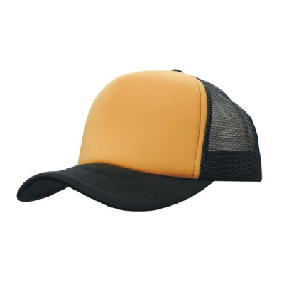 Bulk Promotional Truckers Mesh Cap Gold Black Online In Perth Australia