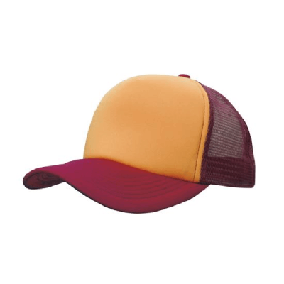 Bulk Promotional Truckers Mesh Cap Gold Maroon Online In Perth Australia