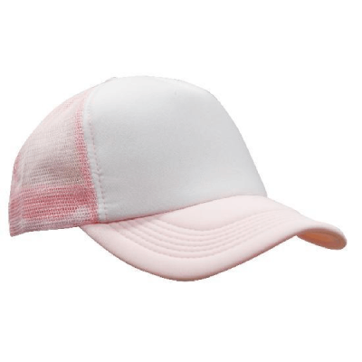 Bulk Promotional Truckers Mesh Cap Sky White Light Pink Online In Perth Australia