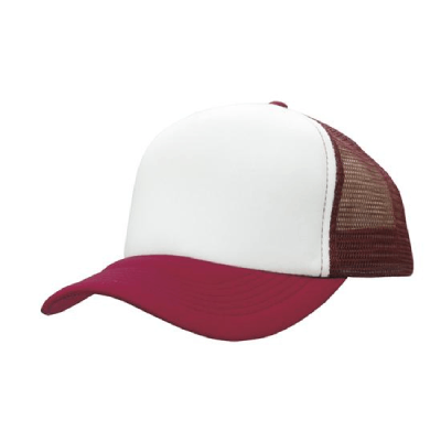 Bulk Promotional Truckers Mesh Cap Sky White Maroon Online In Perth Australia