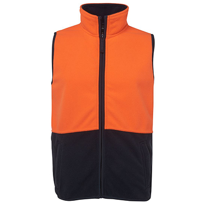 Promotional Corparate Custom Printed Apparels HI VIS Tradewear POLARS HI VIS POLAR VEST - 6HVPV Perth Australia