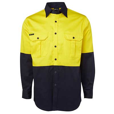 Promotional Corparate Custom Printed Apparels HI VIS Tradewear SHIRTS HI VIS L/S 190G SHIRT - 6HWL Perth Australia