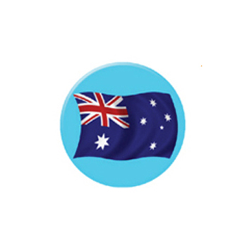 Bulk Flag Badges Perth - Custom Printed Badges Perth