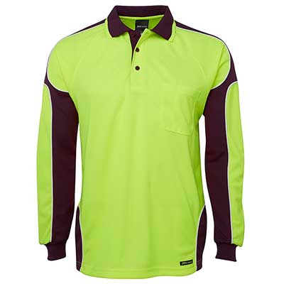 Apparels HI VIS Tradewear POLOS Adults HI VIS 4602.1 L/S ARM PANEL POLO - 6AP4L Perth Australia