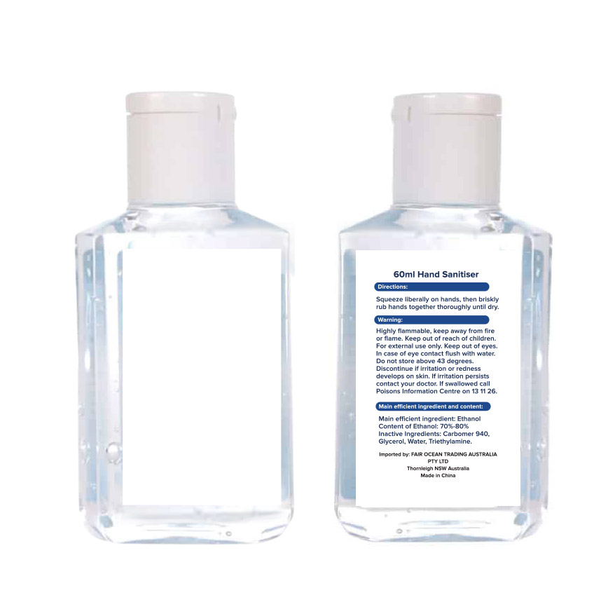  Order Personalised 60ml Hand Sanitiser Gel Online in Australia