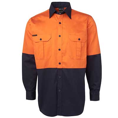 Promotional Corparate Custom Printed Apparels HI VIS Tradewear SHIRTS HI VIS L/S 190G SHIRT - 6HWL Perth Australia