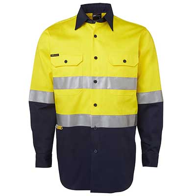 Promotional Corparate Custom Printed Apparels HI VIS Tradewear SHIRTS HI VIS L/S (D+N)190G SHIRT - 6HLS Perth Australia