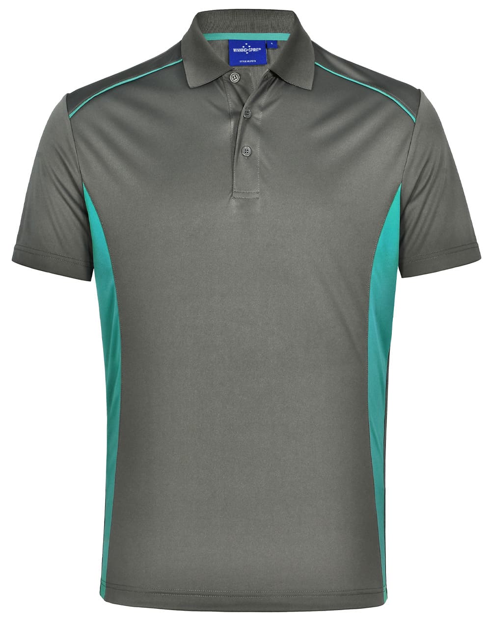 Custom (Charcoal Lime) Pursuit Contrast Polo Shirt Mens Online Perth Australia