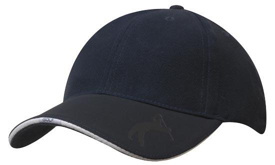 Bags Headwears Golf Caps Brushed Heavy Cotton with Embossed Pu Golf Peak - 4022 Perth Australia