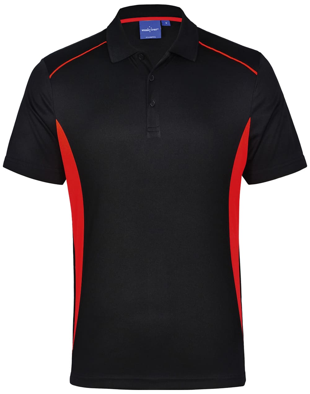 Custom (Black Orange) Pursuit Contrast Polo Shirt Mens Short Sleeve Online Perth Australia