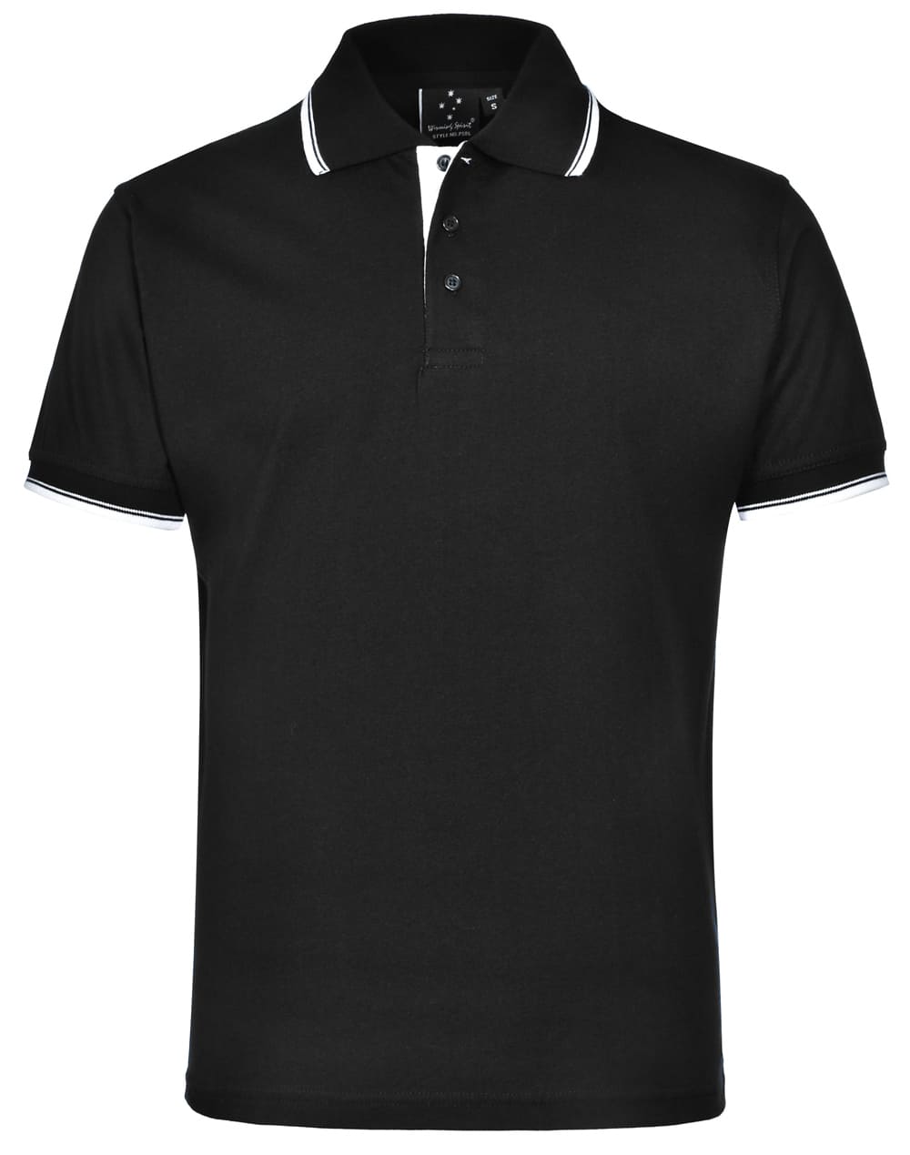 Custom (Black-White) Macquarie Unisex Contrast Cotton Kit Polos Online in Perth